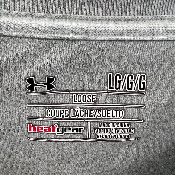 Under Armour Mens Shirt Large Gray Heatgear Las Vegas Pullover Short Sleeve Tee - Picture 4 of 9
